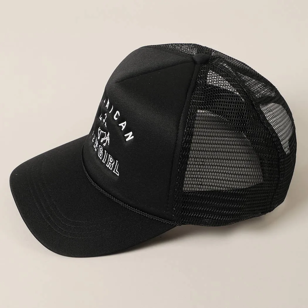 American Cowgirl Embroidery Foam Trucker Hat
