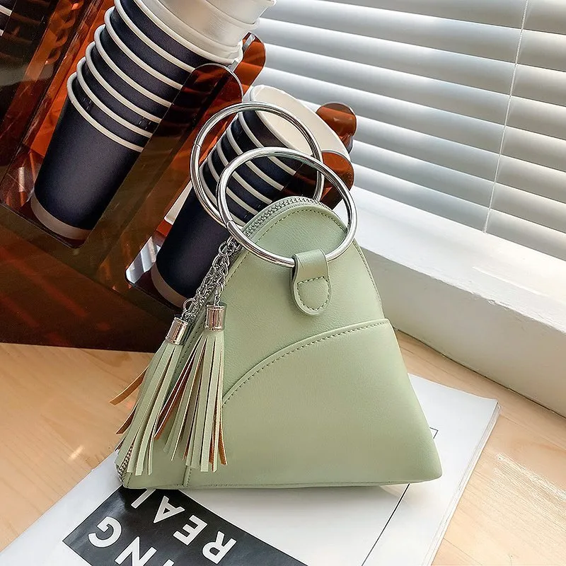 Back to College Fashion Soft Waterproof Pu Leather Tote Bags for Women 2021 New Women's Handbag Korean Luxury Simplicity Triangle Bag Sac A Main