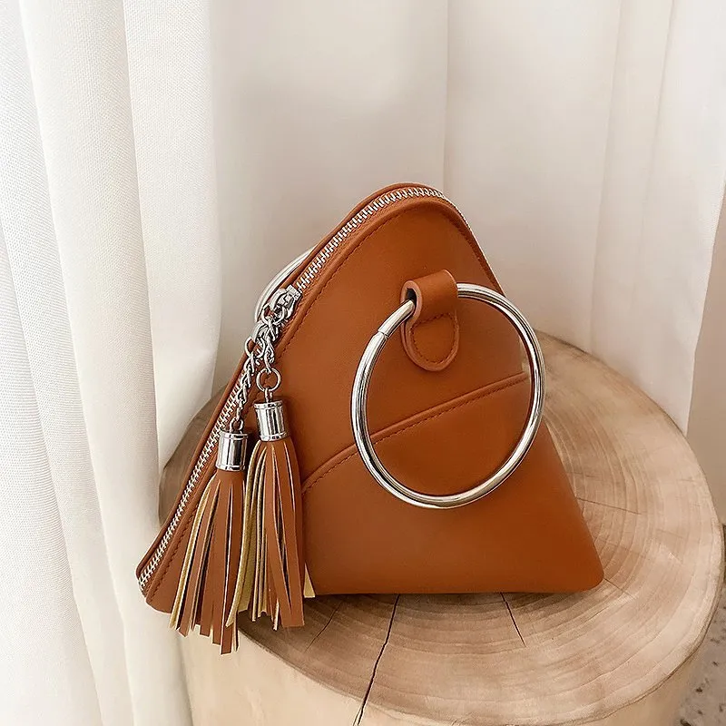 Back to College Fashion Soft Waterproof Pu Leather Tote Bags for Women 2021 New Women's Handbag Korean Luxury Simplicity Triangle Bag Sac A Main