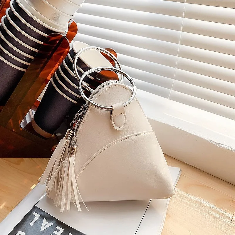 Back to College Fashion Soft Waterproof Pu Leather Tote Bags for Women 2021 New Women's Handbag Korean Luxury Simplicity Triangle Bag Sac A Main