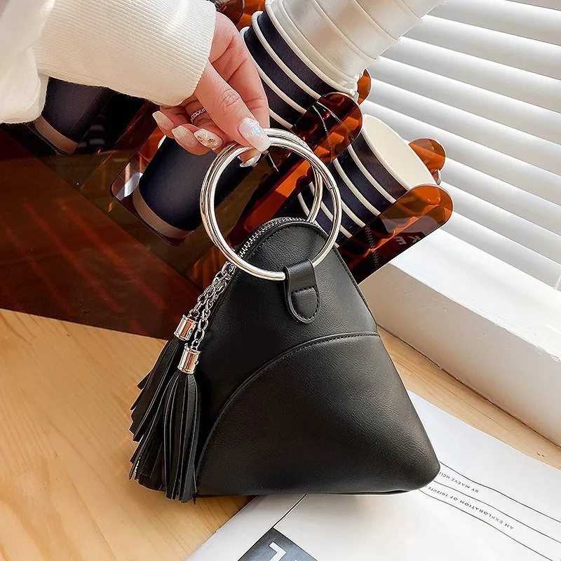 Back to College Fashion Soft Waterproof Pu Leather Tote Bags for Women 2021 New Women's Handbag Korean Luxury Simplicity Triangle Bag Sac A Main
