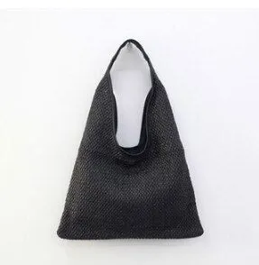 Casual rattan buckets bag for women bohemian wicker woven shoulder bags lady handbag large capacity totes summer beach big purse