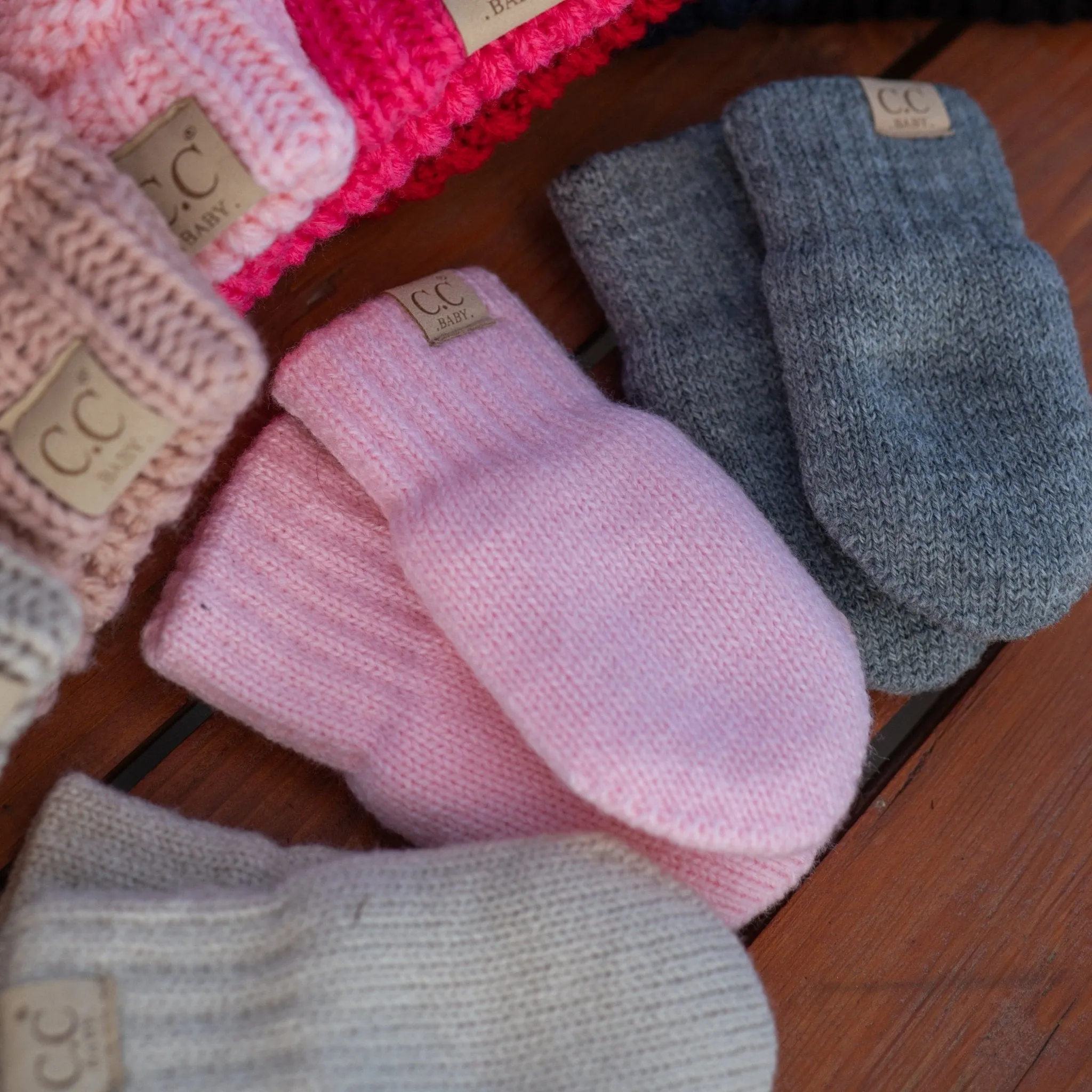 CC Baby Pom Pom Beanie and Mittens Set