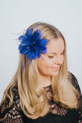 Cobalt Blue Feather Hair Slide