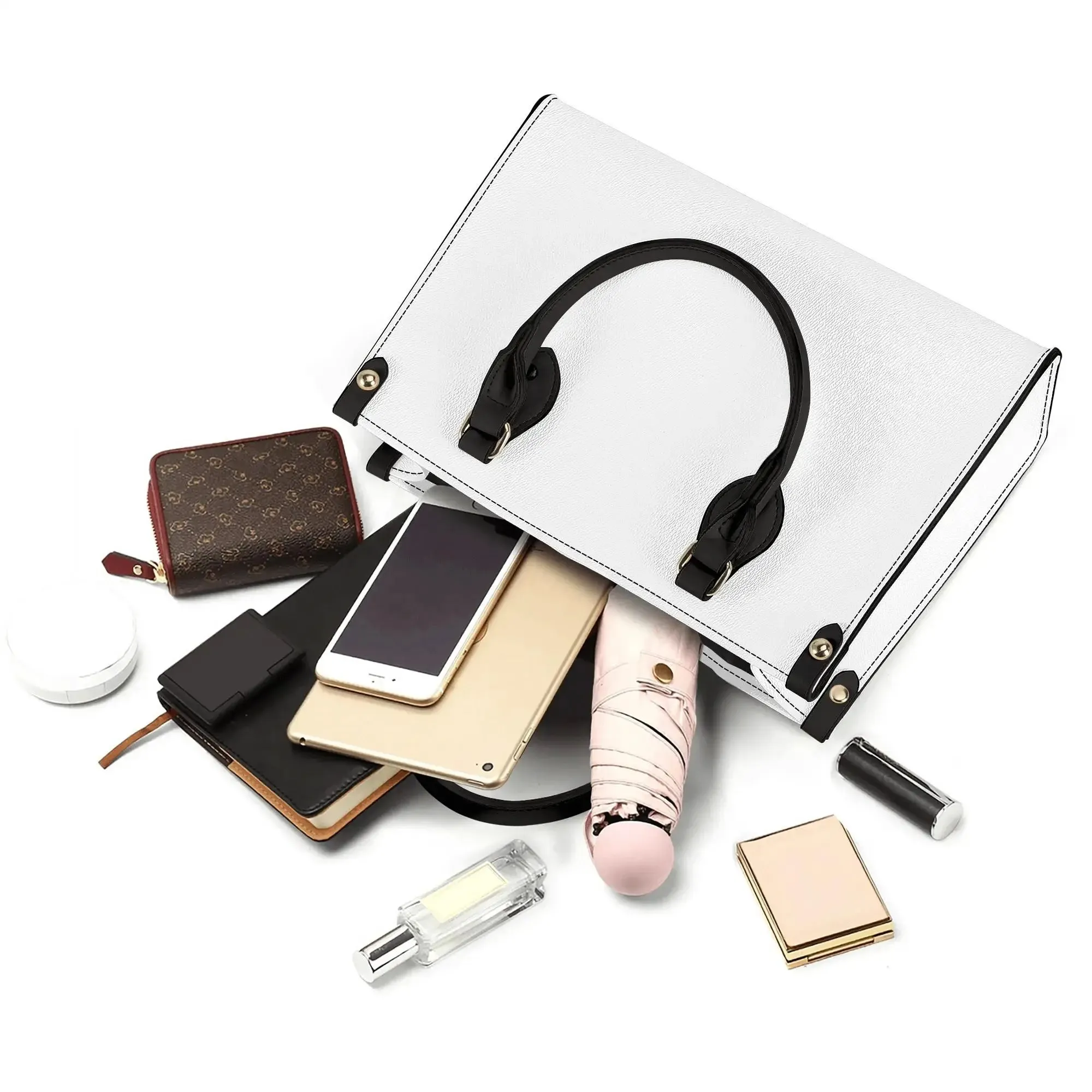 Customize Luxury Women PU Handbag Gift for Ladies All Over Printing