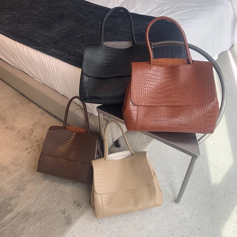 Designer Crocodile Pattern women handbag Large Capacity  Shoulder Bags  Casual Totes
