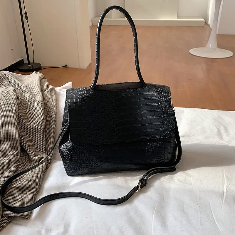 Designer Crocodile Pattern women handbag Large Capacity  Shoulder Bags  Casual Totes