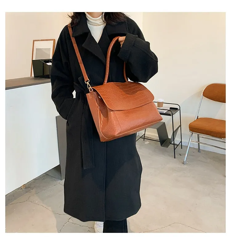 Designer Crocodile Pattern women handbag Large Capacity  Shoulder Bags  Casual Totes