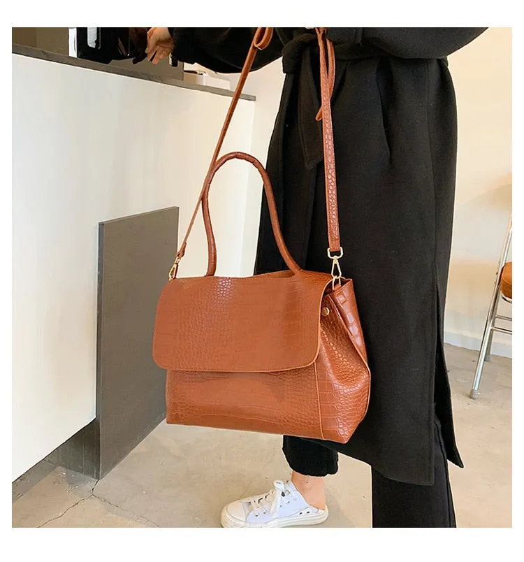 Designer Crocodile Pattern women handbag Large Capacity  Shoulder Bags  Casual Totes