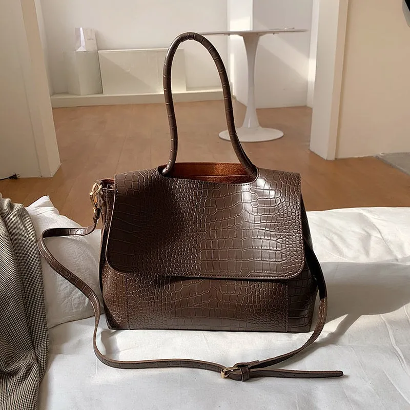 Designer Crocodile Pattern women handbag Large Capacity  Shoulder Bags  Casual Totes