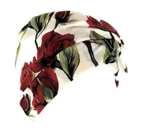 Dolce & Gabbana Women's Floral Head Wrap - Elegant Red Rose Patterned Turban Scarf-S