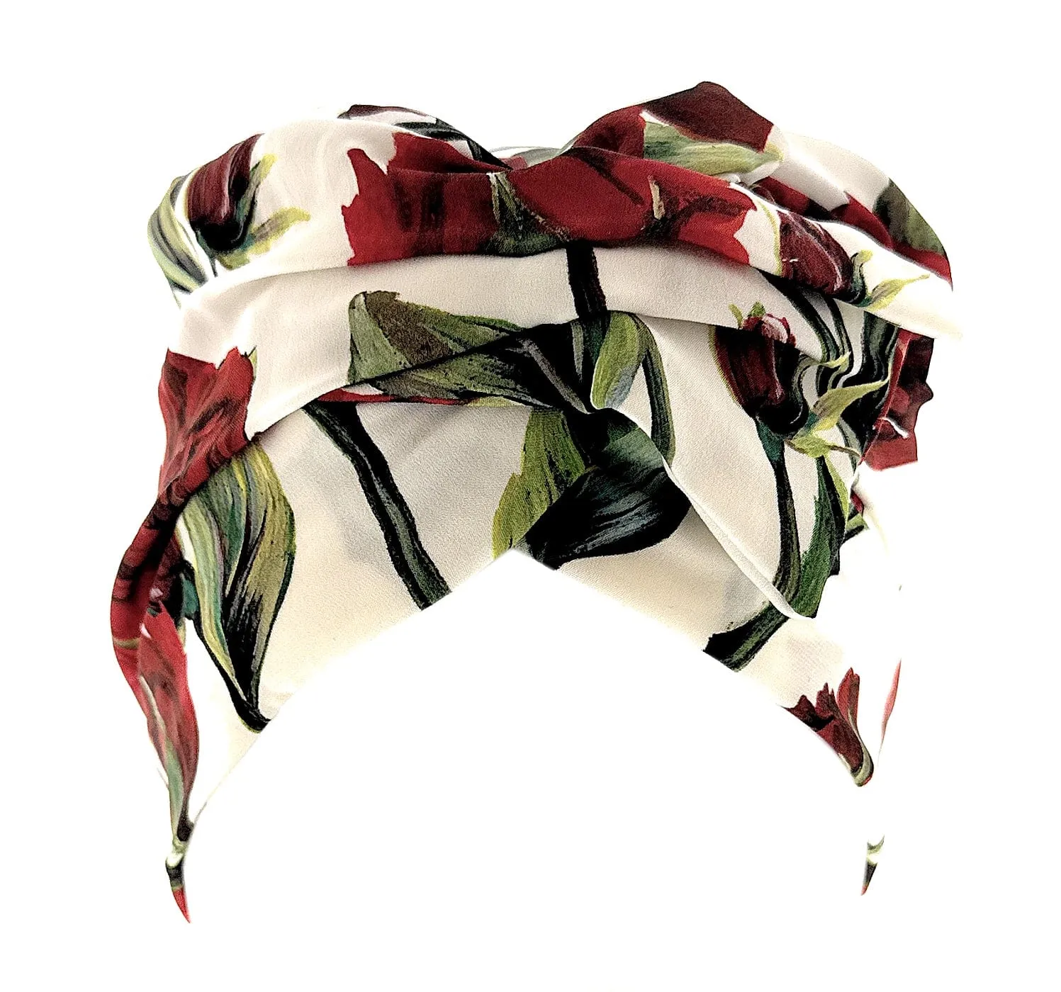 Dolce & Gabbana Women's Floral Head Wrap - Elegant Red Rose Patterned Turban Scarf-S