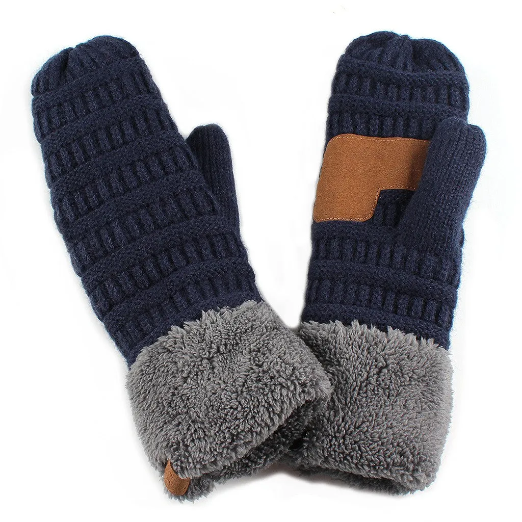 Fuzzy Lined CC Mittens in Several Colors