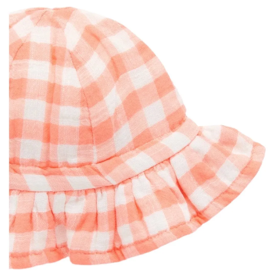 Gingham Sunhat - Papaya Gingham