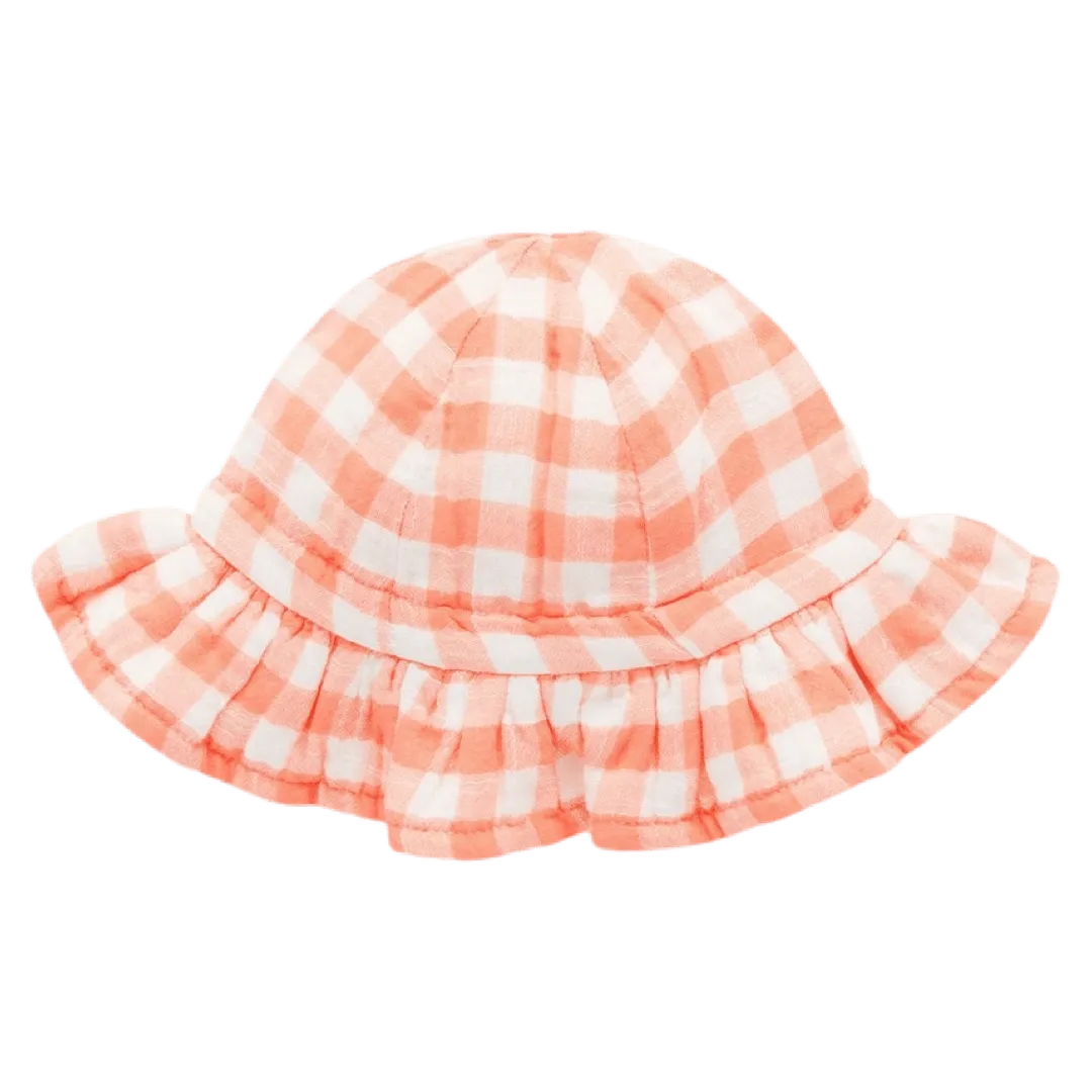 Gingham Sunhat - Papaya Gingham