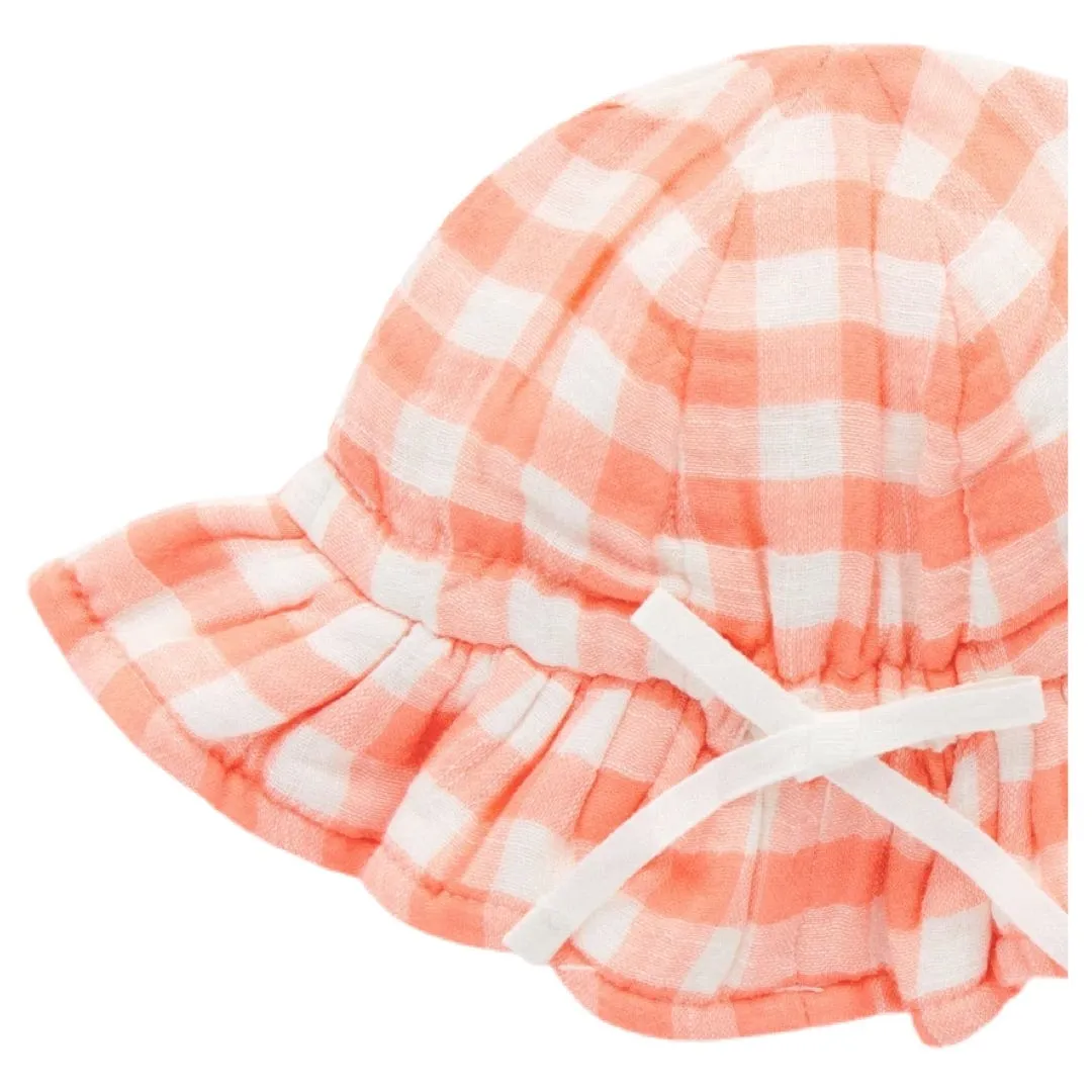 Gingham Sunhat - Papaya Gingham