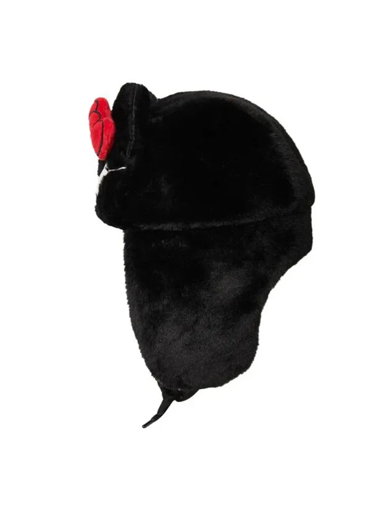 Kawaii Hello Kitty x Spider-Man Ushanka Hat (Black)
