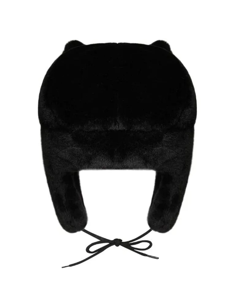 Kawaii Hello Kitty x Spider-Man Ushanka Hat (Black)