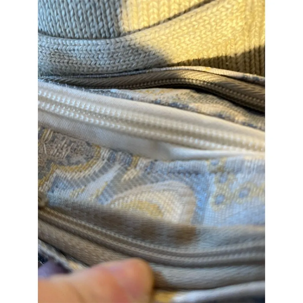 Lidia’s Bags Handmade Blue Beige Jacquard Upholstery Shoulder Bag
