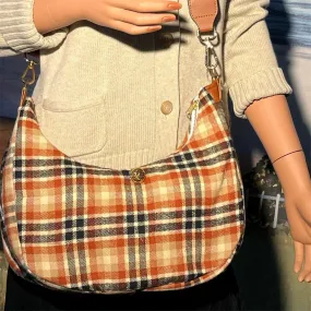 Lidia’s Bags Women's Plaid Shoulder hobo  Bag Multicolor Adjustable Strap