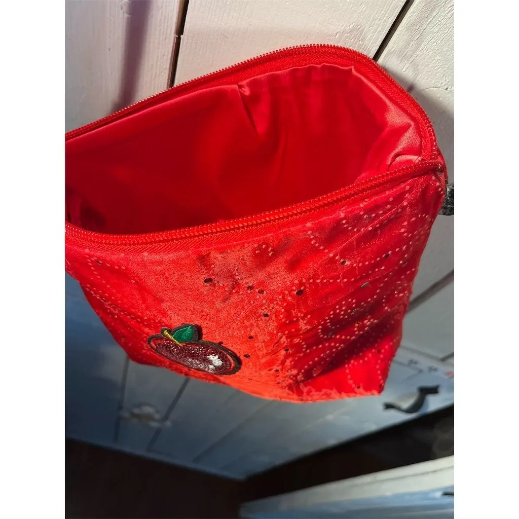 Lidias Bags Women's Red Organza Satin Shoulder Bag Sequin Patches