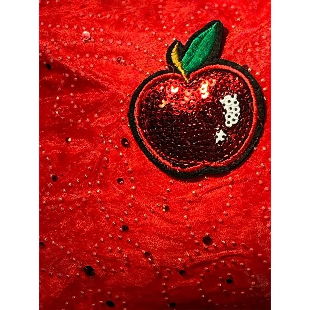 Lidias Bags Women's Red Organza Satin Shoulder Bag Sequin Patches