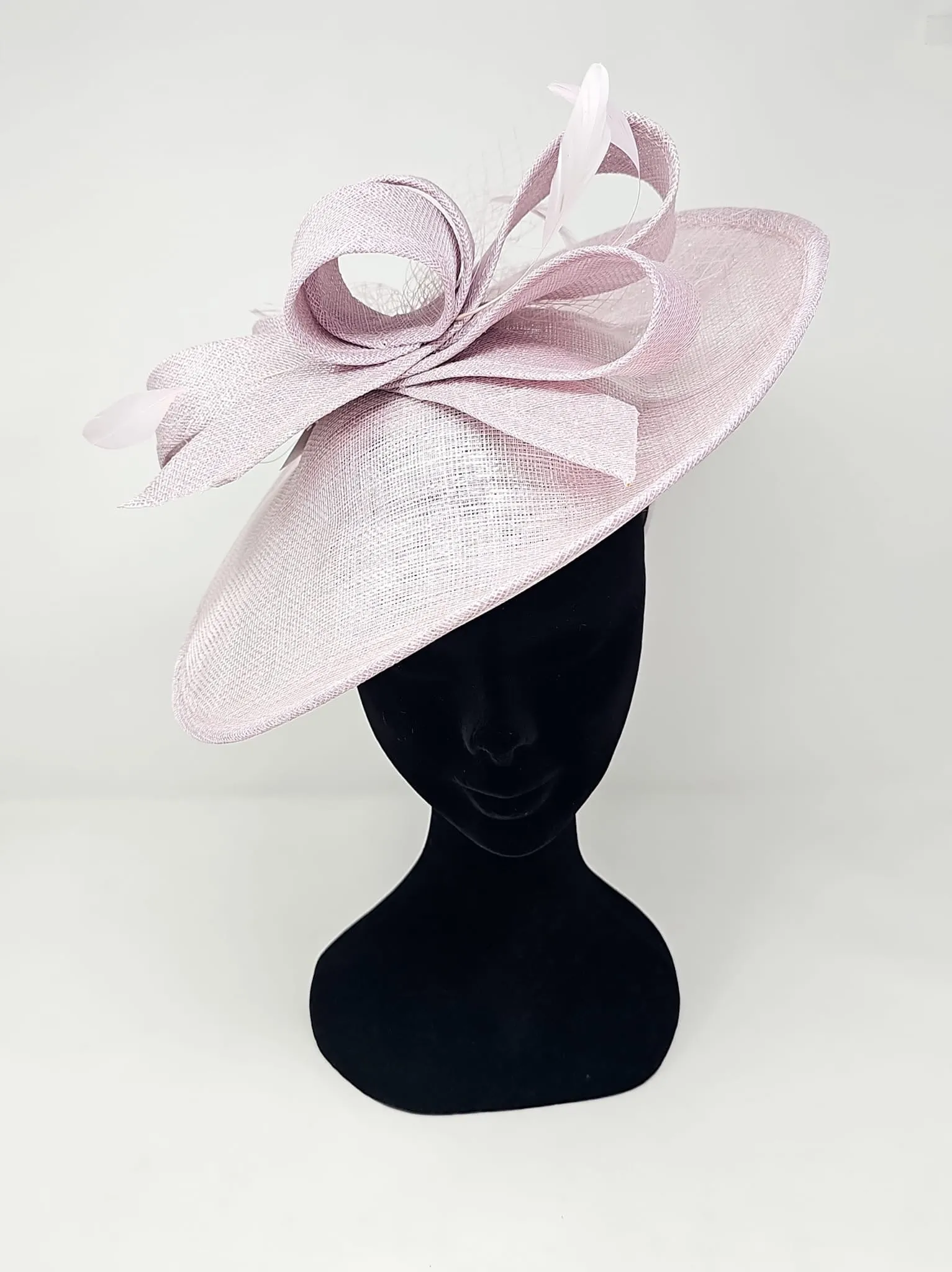 Metallic Sorbet Pink Looped Feather Hatinator