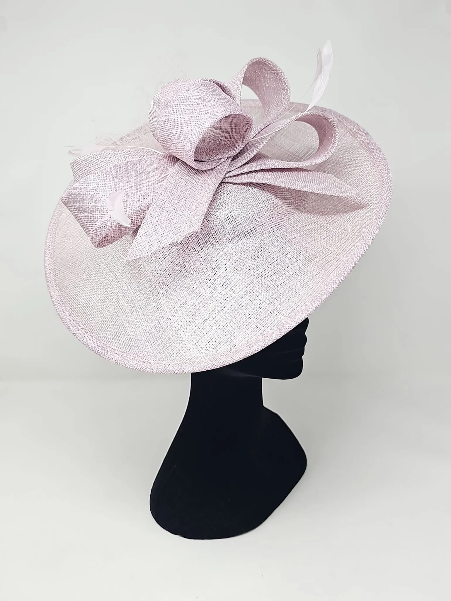 Metallic Sorbet Pink Looped Feather Hatinator