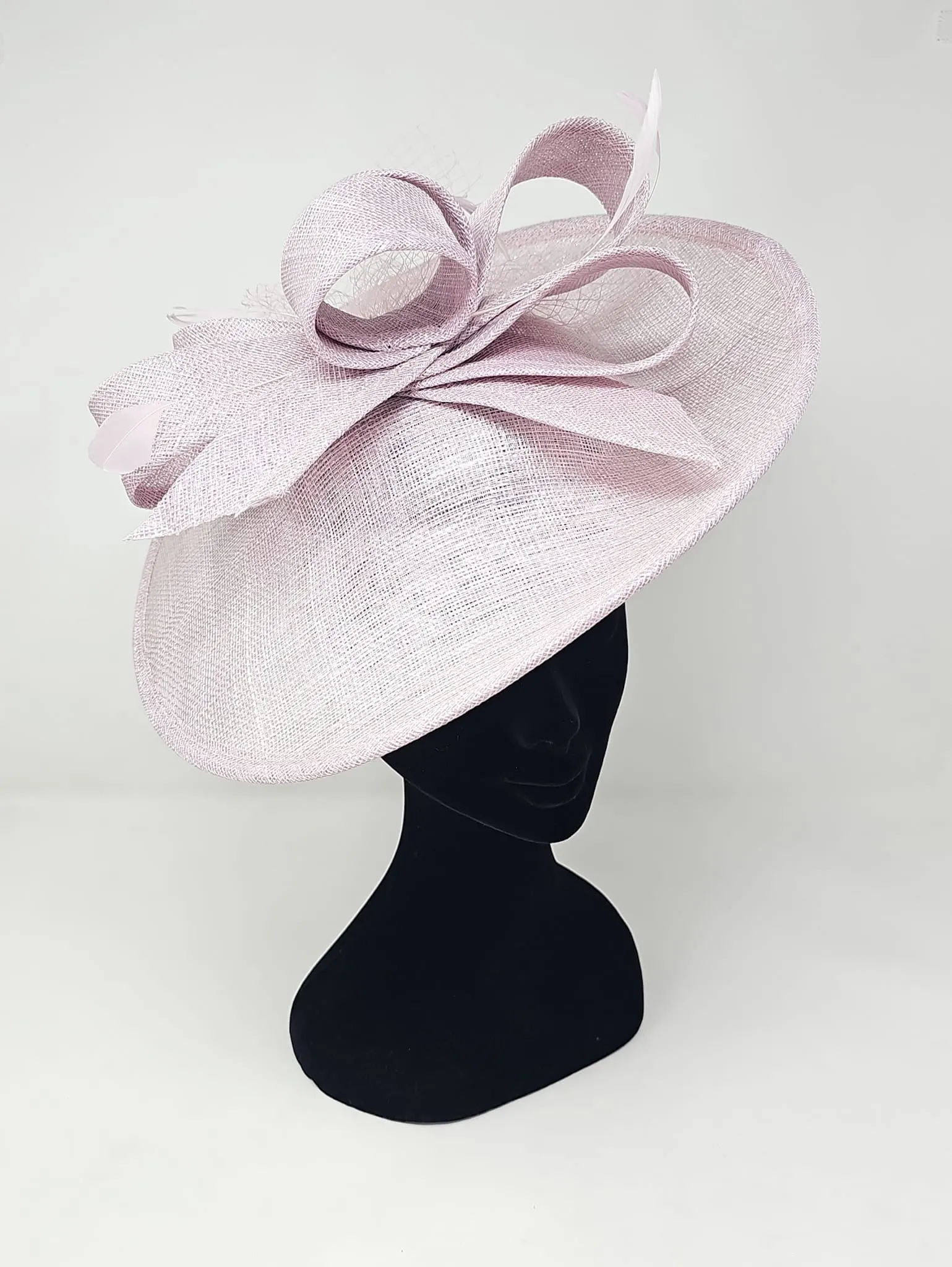 Metallic Sorbet Pink Looped Feather Hatinator