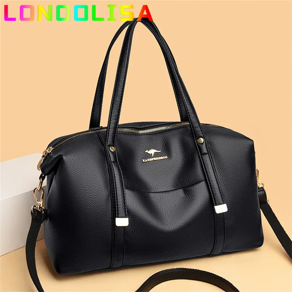 New Luxury Women's Soft Leather Tote Bag Large Capacity Handbag