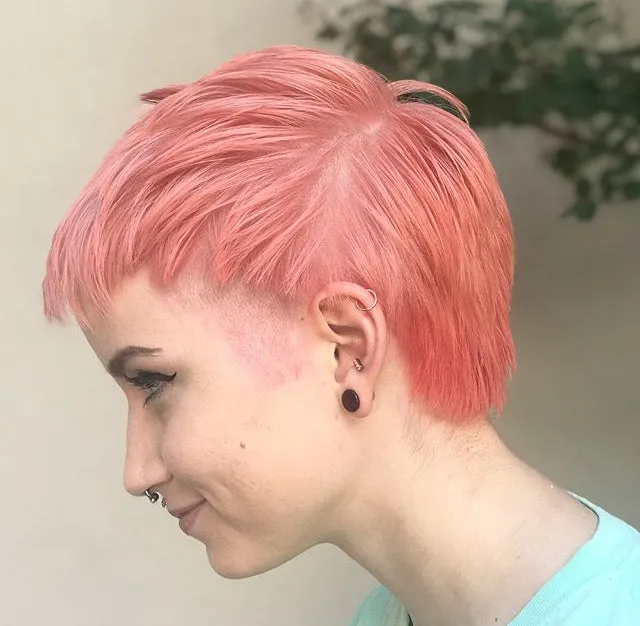 Pastel Coral Semi-Perm Hair Color