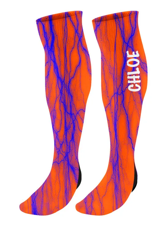 Personalized Lightning Knee High Socks - Choose Your Colors!