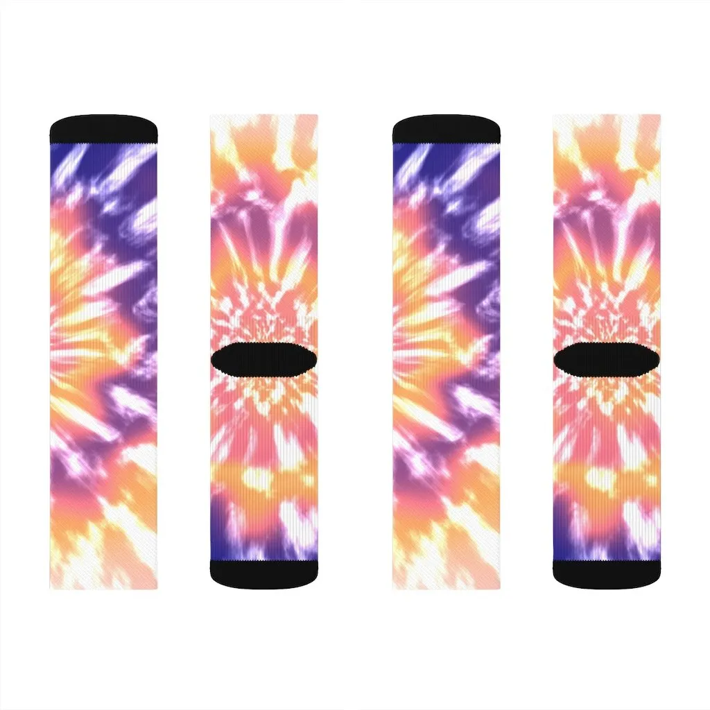 Pink Tie Dye Novelty Socks - Unisex