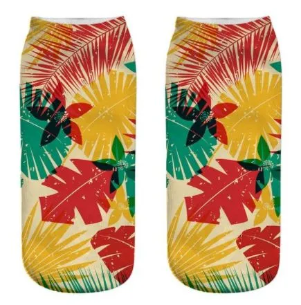 SF1031 Colorful Tropical Leaves Socks