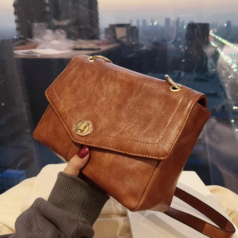 UAKISS  -  2024 New Women Fashion Casual Handbags All Match Trendy Solid Vintage Shoulder Bag Office Lady Simple Elegant Crossbody Bags Y2k