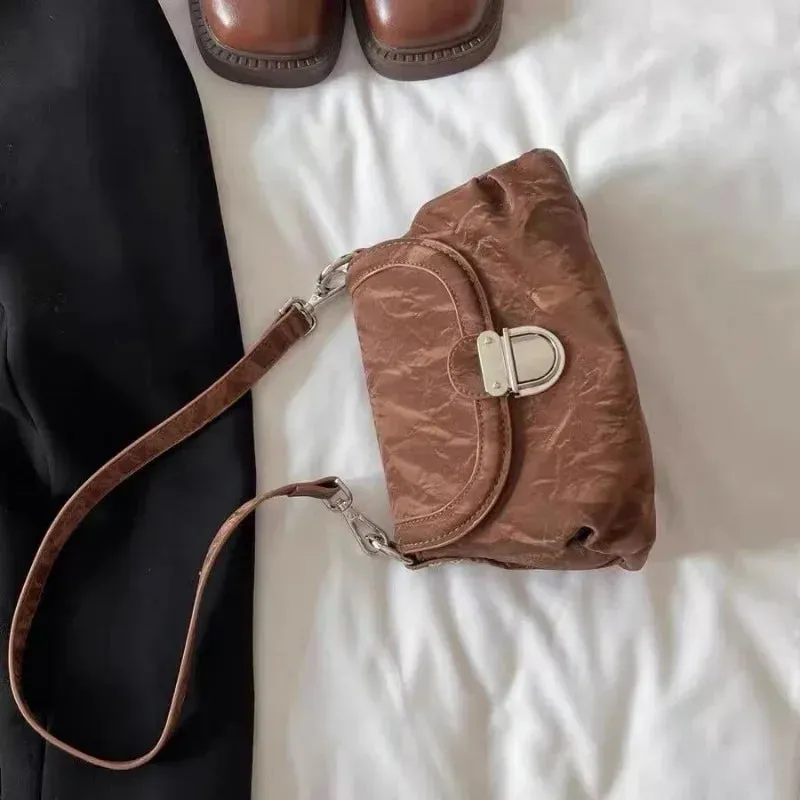 UAKISS  -  2024 New Y2k Aesthetic All Match Women's Handbags Office Lady Vintage Casual Shoulder Bag Fashion Trendy Simple Crossbody Bags
