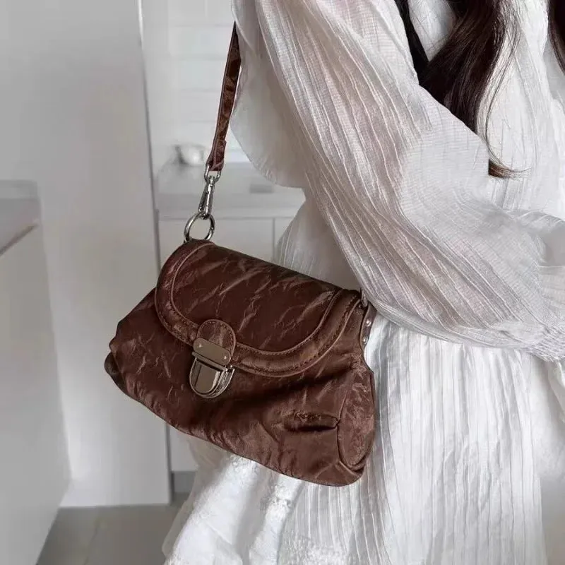 UAKISS  -  2024 New Y2k Aesthetic All Match Women's Handbags Office Lady Vintage Casual Shoulder Bag Fashion Trendy Simple Crossbody Bags
